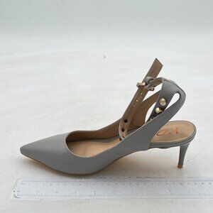 YDN Women's Pointed Toe Matte Slingback Pumps Ankle Strap Mid Stiletto Heel Dres